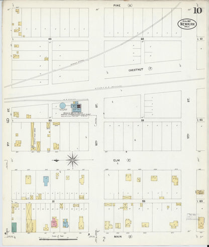 Sanborn Fire Insurance Map from Newkirk, Kay County, Oklahoma (1907), Sheet #0010 - Complete Map Set gallery image, historic Sanborn map, vintage wall art, Oklahoma Oklahoma