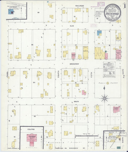 Sanborn Fire Insurance Map from Breckenridge, Caldwell County, Missouri (1909), Sheet #0001 - Complete Map Set gallery image, historic Sanborn map, vintage wall art, Missouri Missouri