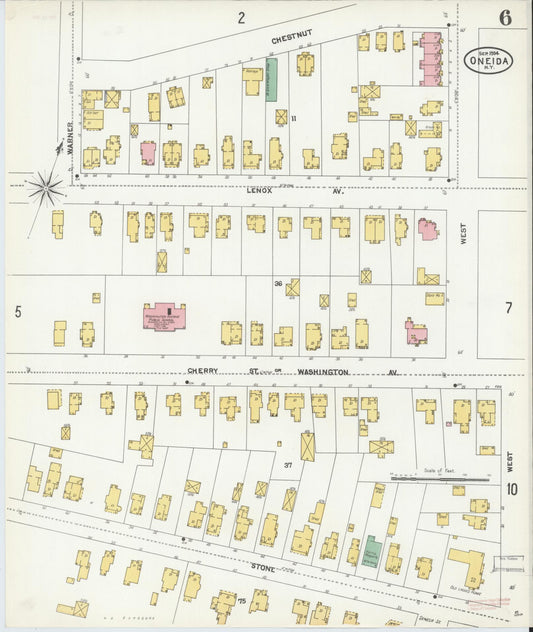 Sanborn Fire Insurance Map from Oneida, Madison County, New York (1904), Sheet #0005 - Historic Sanborn Fire Insurance Map Print, vintage old map wall art, antique decor, genealogy gift, New York New York map