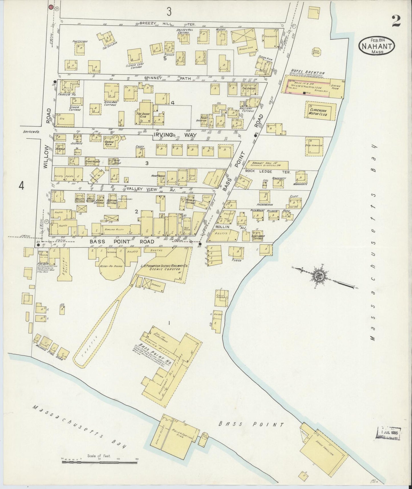 Sanborn Fire Insurance Map from Nahant, Essex County, Massachusetts (1914), Sheet #0002 - Complete Map Set gallery image, historic Sanborn map, vintage wall art, Massachusetts Massachusetts