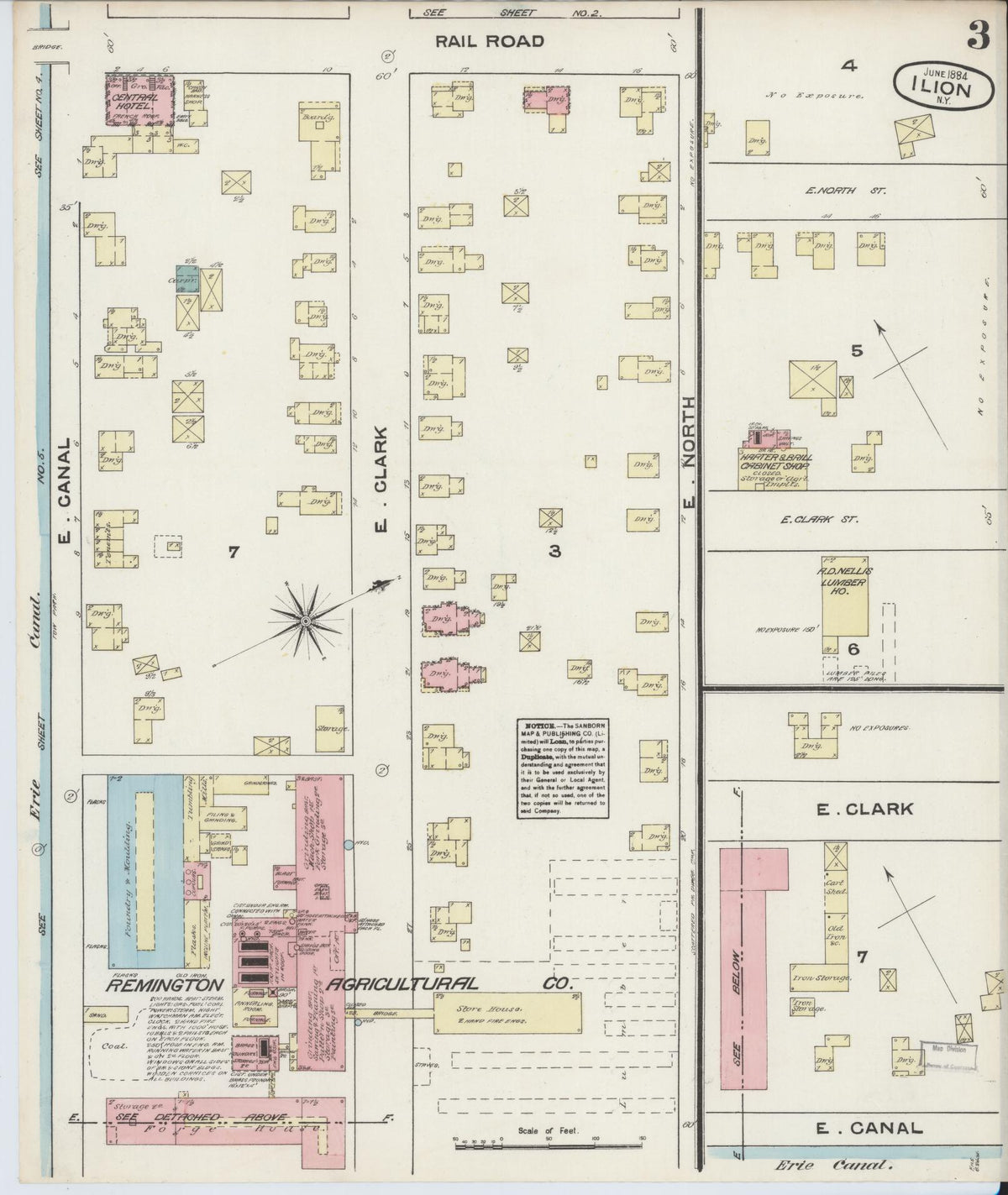 Sanborn Fire Insurance Map from Ilion, Herkimer County, New York (1884), Sheet #0003 - Complete Map Set gallery image, historic Sanborn map, vintage wall art, New York New York