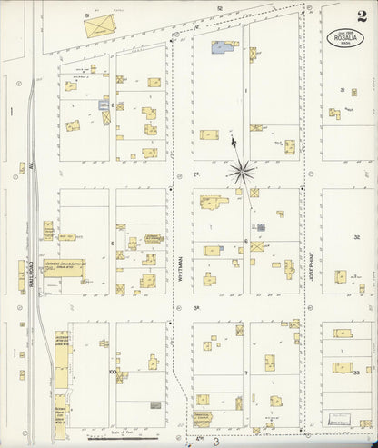 Sanborn Fire Insurance Map from Rosalia, Whitman County, Washington (1908), Sheet #0002 - Complete Map Set gallery image, historic Sanborn map, vintage wall art, Washington Washington