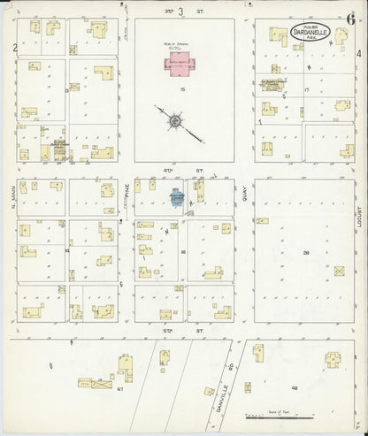 Sanborn Fire Insurance Map from Dardanelle, Yell County, Arkansas (1914), Sheet #0006 - Complete Map Set gallery image, historic Sanborn map, vintage wall art, Arkansas Arkansas
