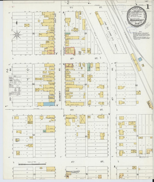 Sanborn Fire Insurance Map from Woonsocket, Sanborn County, South Dakota (1898), Sheet #0001 - Complete Map Set gallery image, historic Sanborn map, vintage wall art, South Dakota South Dakota