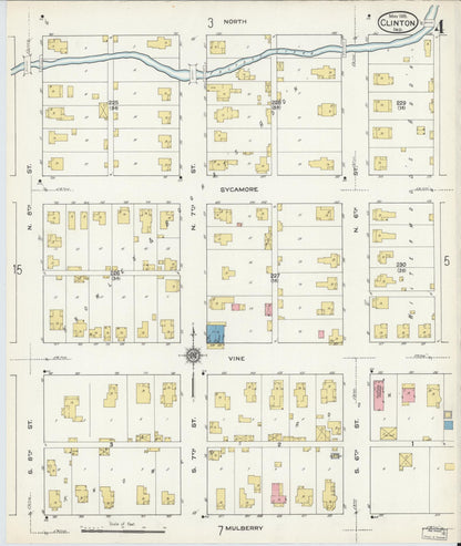 Sanborn Fire Insurance Map from Clinton, Vermillion County, Indiana (1915), Sheet #0004 - Complete Map Set gallery image, historic Sanborn map, vintage wall art, Indiana Indiana