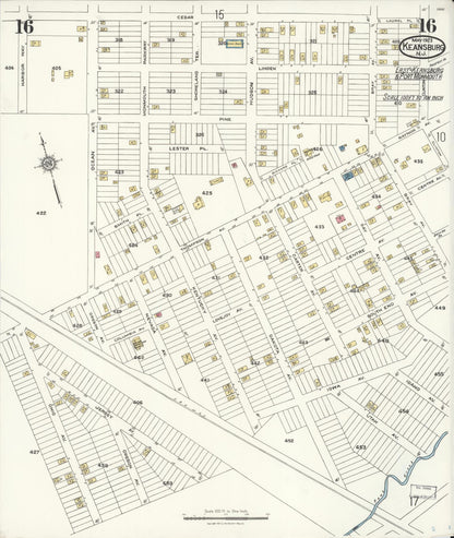 Sanborn Fire Insurance Map from Keansburg, Monmouth County, New Jersey (1923), Sheet #0016 - Historic Sanborn Fire Insurance Map Print, vintage old map wall art, antique decor, genealogy gift, New Jersey New Jersey map