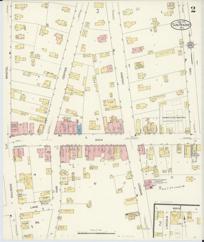 Sanborn Fire Insurance Map from Sun Prairie, Dane County, Wisconsin (1912), Sheet #0002 - Complete Map Set gallery image, historic Sanborn map, vintage wall art, Wisconsin Wisconsin