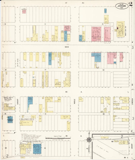 Sanborn Fire Insurance Map from Jerome, Jerome County, Idaho (1918), Sheet #0002 - Historic Sanborn Fire Insurance Map Print, vintage old map wall art, antique decor, genealogy gift, Idaho Idaho map