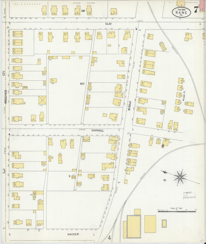 Sanborn Fire Insurance Map from Kane, McKean County, Pennsylvania (1904), Sheet #0007 - Complete Map Set gallery image, historic Sanborn map, vintage wall art, Pennsylvania Pennsylvania