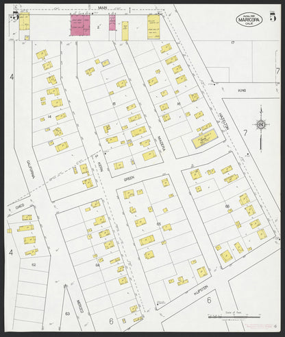 Sanborn Fire Insurance Map from Maricopa, Kern County, California (1926), Sheet #0005 - Complete Map Set gallery image, historic Sanborn map, vintage wall art, California California
