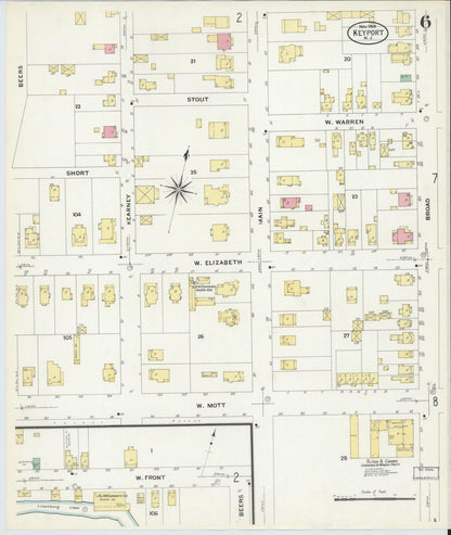 Sanborn Fire Insurance Map from Keyport, Monmouth County, New Jersey (1908), Sheet #0006 - Historic Sanborn Fire Insurance Map Print, vintage old map wall art, antique decor, genealogy gift, New Jersey New Jersey map