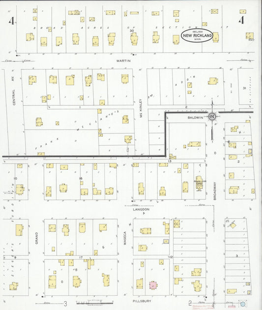 Sanborn Fire Insurance Map from New Richland, Waseca County, Minnesota (1930), Sheet #0004 - Historic Sanborn Fire Insurance Map Print, vintage old map wall art, antique decor, genealogy gift, Minnesota Minnesota map