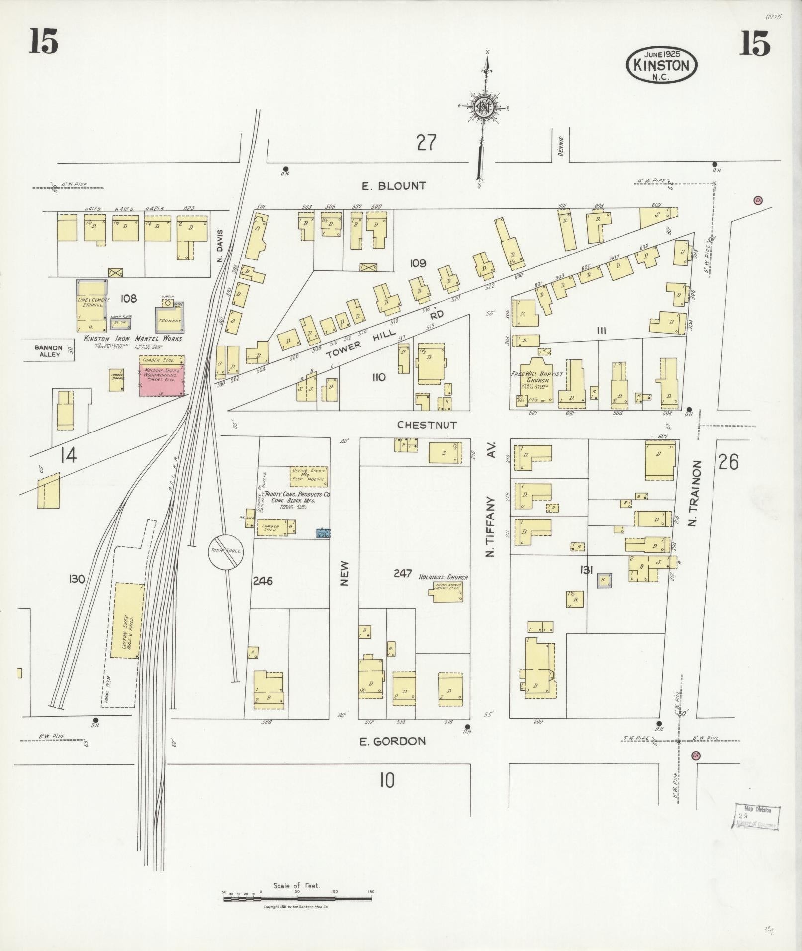 Sanborn Fire Insurance Map from Kinston, Lenoir County, North Carolina ...