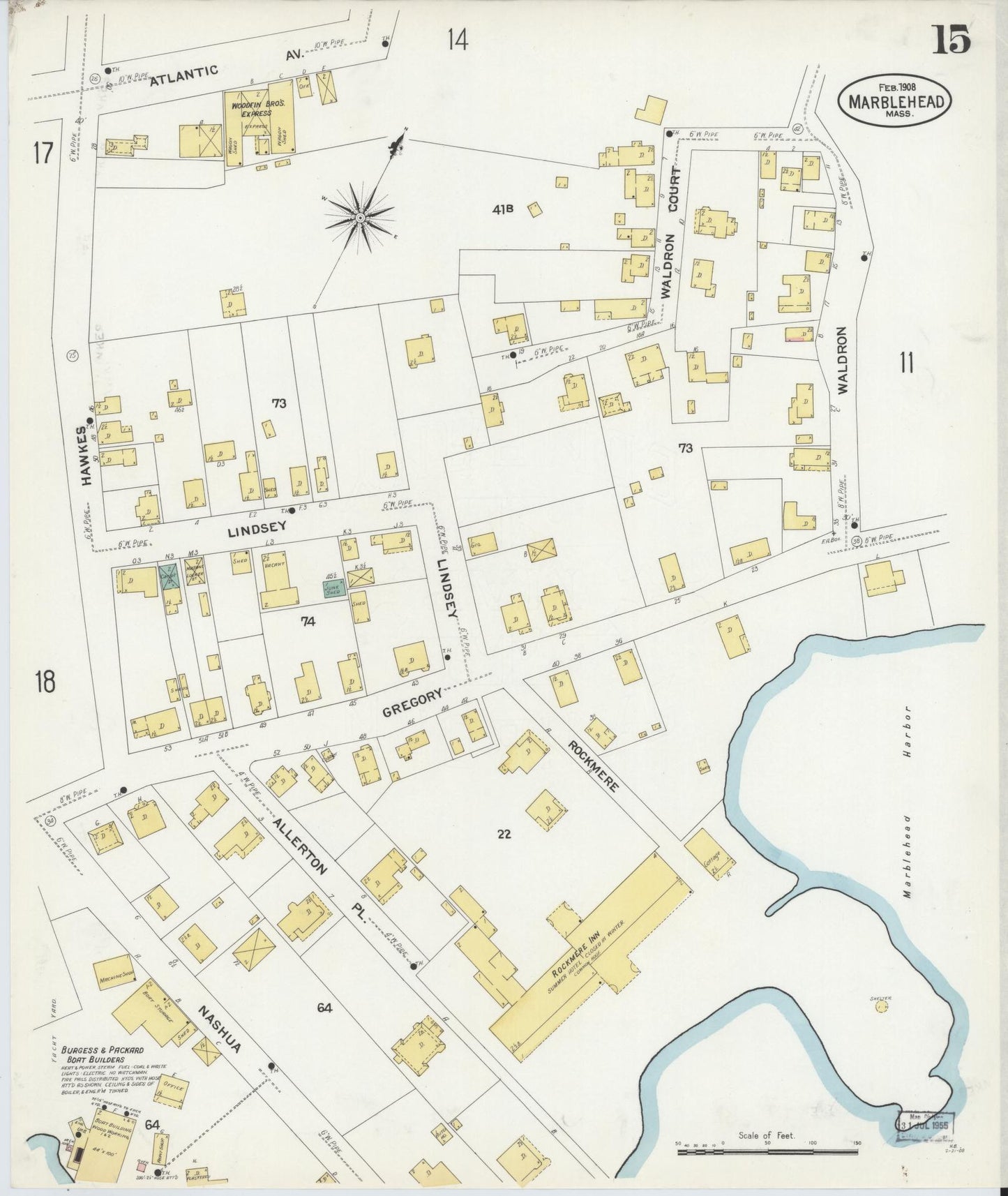 Sanborn Fire Insurance Map from Marblehead, Essex County, Massachusetts (1908), Sheet #0015 - Complete Map Set gallery image, historic Sanborn map, vintage wall art, Massachusetts Massachusetts