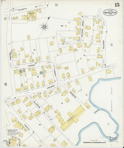 Sanborn Fire Insurance Map from Marblehead, Essex County, Massachusetts (1908), Sheet #0015 - Complete Map Set gallery image, historic Sanborn map, vintage wall art, Massachusetts Massachusetts