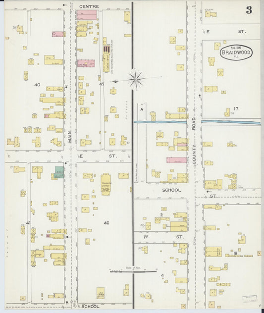 Sanborn Fire Insurance Map from Braidwood, Will County, Illinois (1892), Sheet #0003 - Historic Sanborn Fire Insurance Map Print, vintage old map wall art, antique decor, genealogy gift, Illinois Illinois map