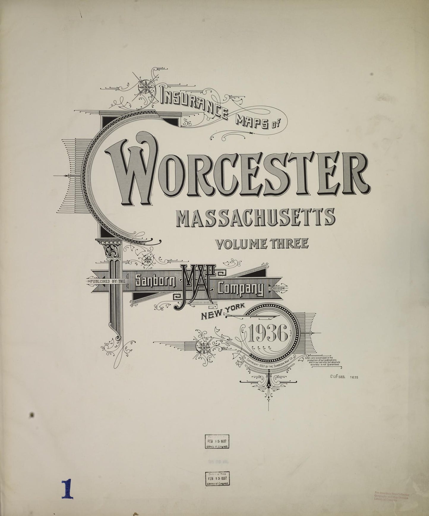 Sanborn Fire Insurance Map from Worcester, Worcester County, Massachusetts (1936), Sheet #0001 - Complete Map Set gallery image, historic Sanborn map, vintage wall art, Massachusetts Massachusetts
