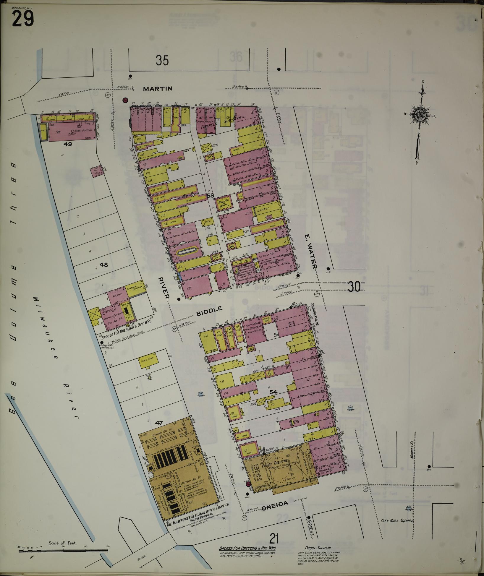 Sanborn Fire Insurance Map from Milwaukee, Milwaukee County, Wisconsin (1910), Sheet #0029 - Historic Sanborn Fire Insurance Map Print, vintage old map wall art, antique decor, genealogy gift, Wisconsin Wisconsin map