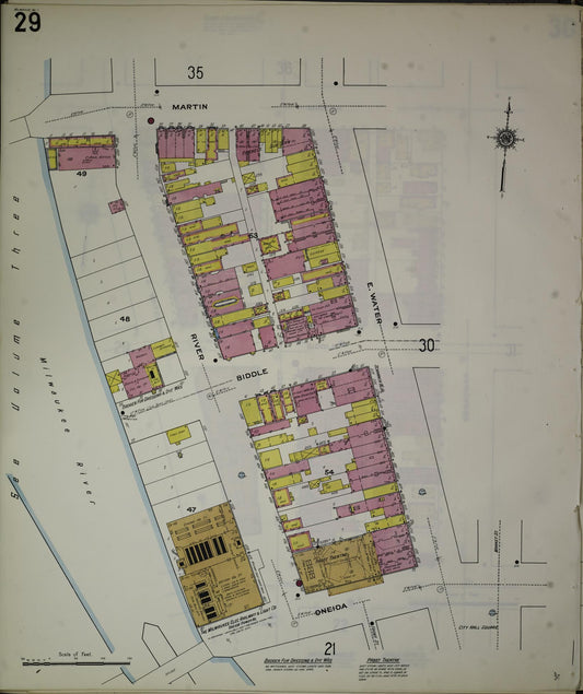 Sanborn Fire Insurance Map from Milwaukee, Milwaukee County, Wisconsin (1910), Sheet #0029 - Historic Sanborn Fire Insurance Map Print, vintage old map wall art, antique decor, genealogy gift, Wisconsin Wisconsin map