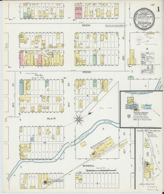 Sanborn Fire Insurance Map from Silverton, San Juan County, Colorado. (1895) – Historic Sanborn Fire Insurance Map Print