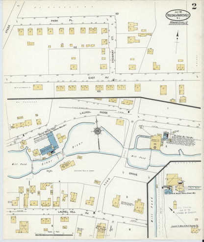 Sanborn Fire Insurance Map from Pascoag, Providence County, Rhode Island (1911), Sheet #0002 - Complete Map Set gallery image, historic Sanborn map, vintage wall art, Rhode Island Rhode Island
