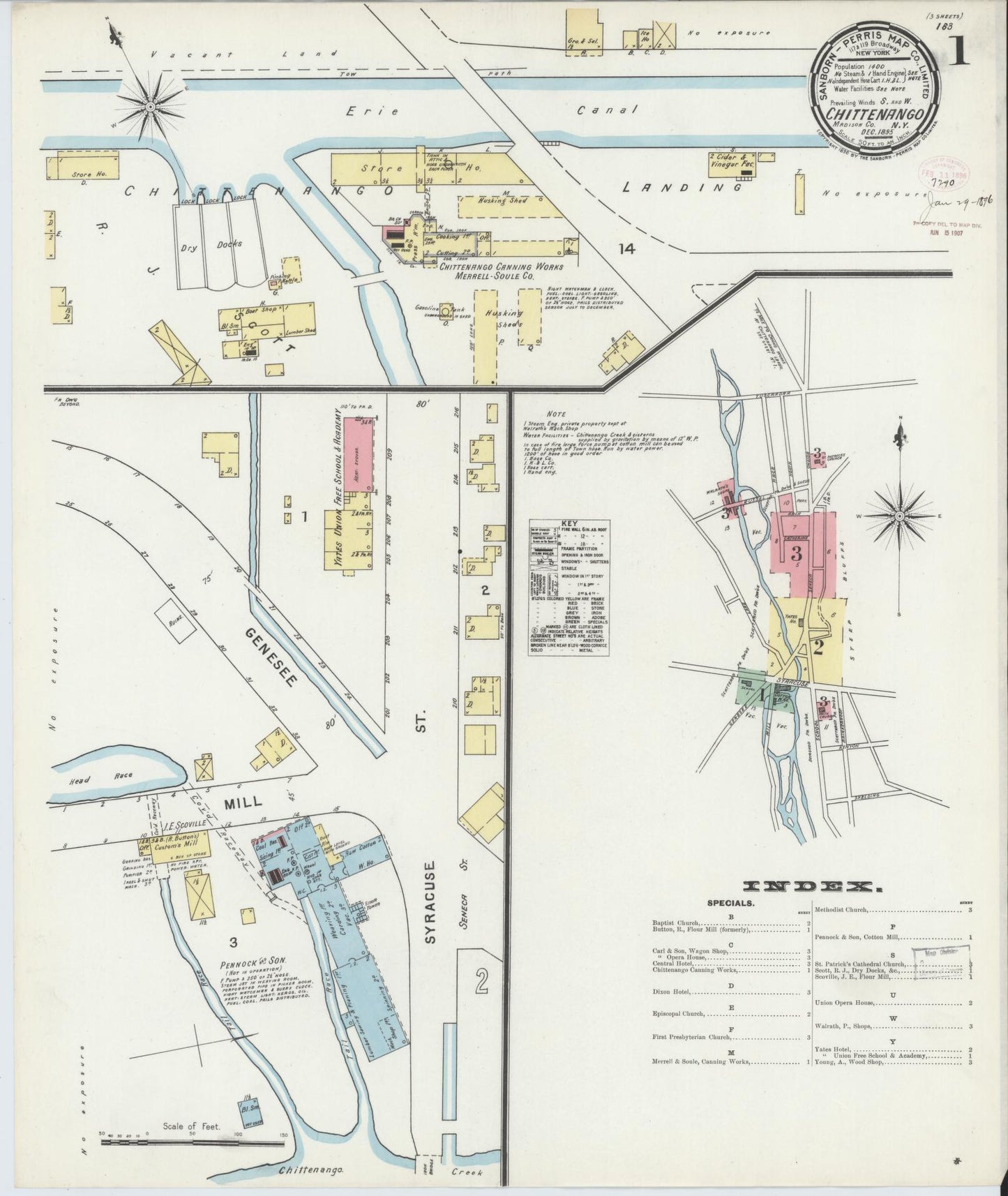 Sanborn Fire Insurance Map from Chittenango, Madison County, New York. (1895) – Historic Sanborn Fire Insurance Map Print