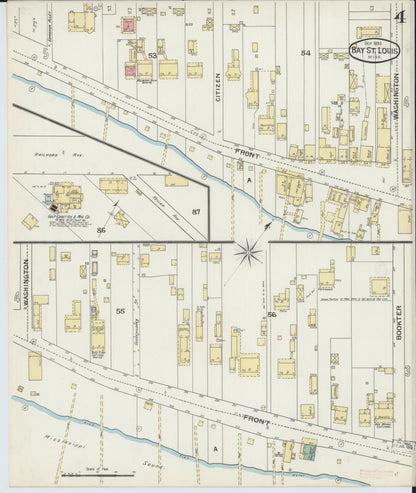 Sanborn Fire Insurance Map from Bay Saint Louis, Hancock County, Mississippi (1893), Sheet #0004 - Complete Map Set gallery image, historic Sanborn map, vintage wall art, Mississippi Mississippi