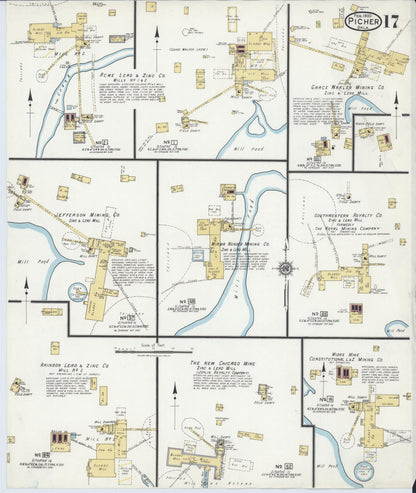 Sanborn Fire Insurance Map from Picher, Ottawa County, Oklahoma (1920), Sheet #0017 - Complete Map Set gallery image, historic Sanborn map, vintage wall art, Oklahoma Oklahoma
