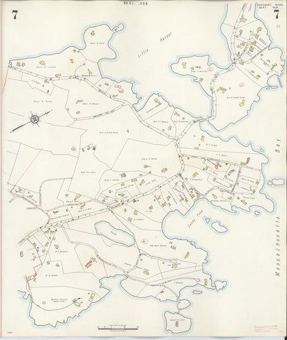 Sanborn Fire Insurance Map from Cohasset, Norfolk County, Massachusetts (1940), Sheet #0007 - Complete Map Set gallery image, historic Sanborn map, vintage wall art, Massachusetts Massachusetts