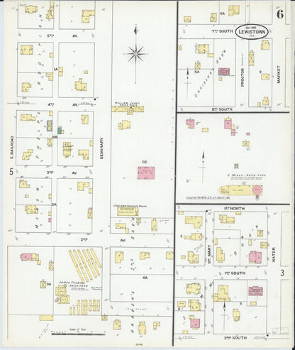 Sanborn Fire Insurance Map from Lewistown, Fulton County, Illinois (1909), Sheet #0006 - Complete Map Set gallery image, historic Sanborn map, vintage wall art, Illinois Illinois