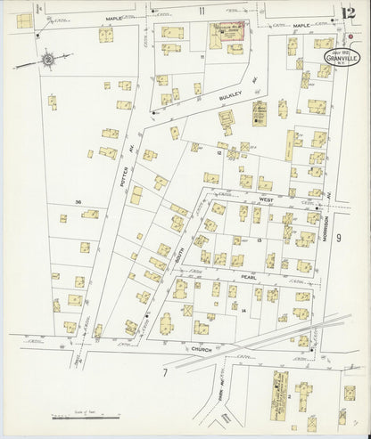 Sanborn Fire Insurance Map from Granville, Washington County, New York (1912), Sheet #0012 - Historic Sanborn Fire Insurance Map Print, vintage old map wall art, antique decor, genealogy gift, New York New York map
