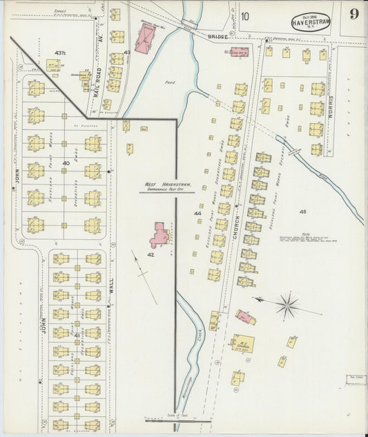 Sanborn Fire Insurance Map from Haverstraw, Rockland County, New York (1896), Sheet #0009 - Historic Sanborn Fire Insurance Map Print, vintage old map wall art, antique decor, genealogy gift, New York New York map