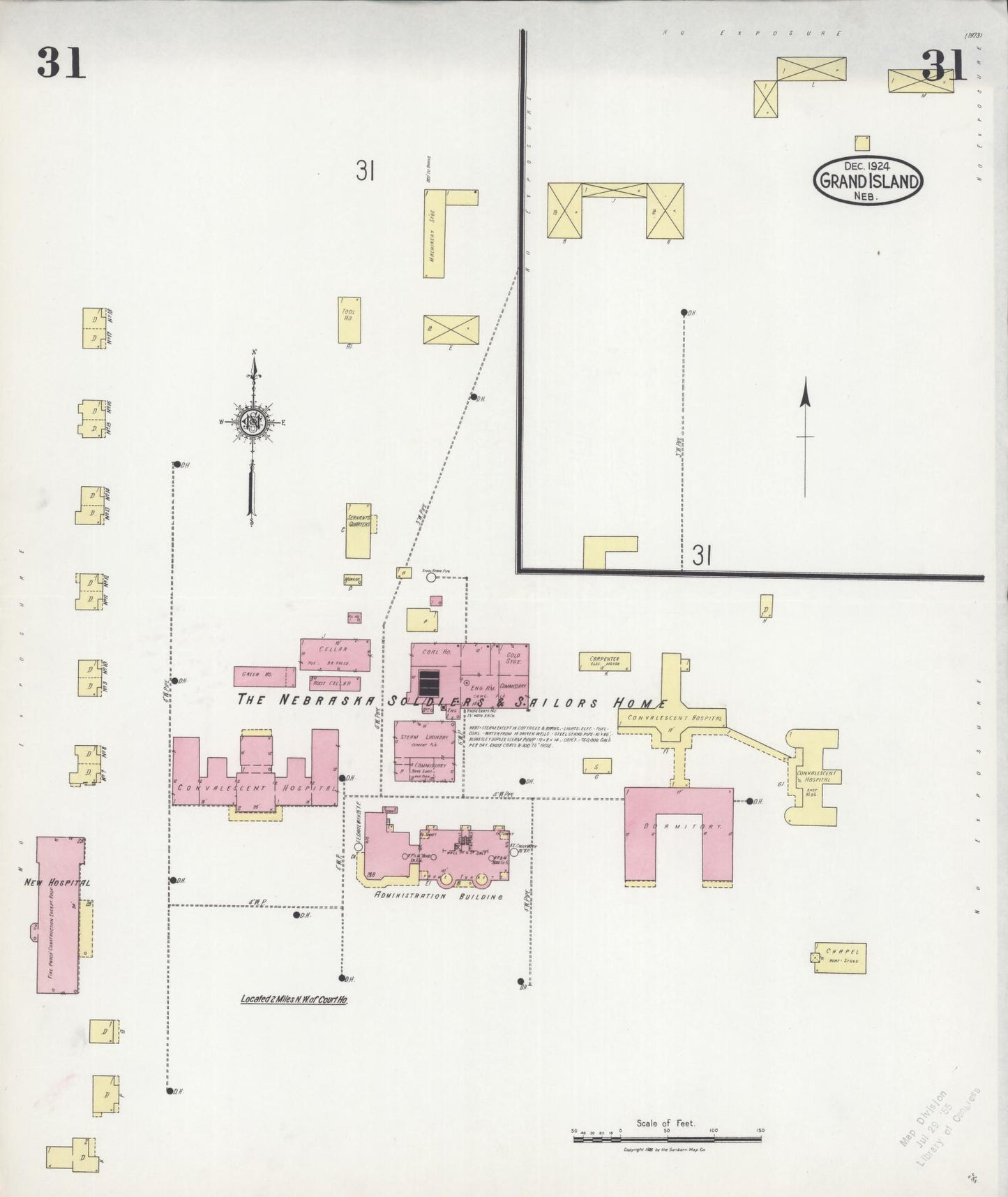 Sanborn Fire Insurance Map from Grand Island, Hall County, Nebraska (1924), Sheet #0031 - Historic Sanborn Fire Insurance Map Print, vintage old map wall art, antique decor, genealogy gift, Nebraska Nebraska map