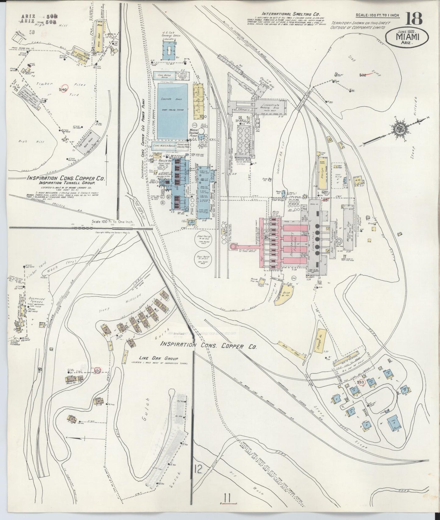 Sanborn Fire Insurance Map from Miami, Gila County, Arizona (1948), Sheet #0018 - Complete Map Set gallery image, historic Sanborn map, vintage wall art, Arizona Arizona