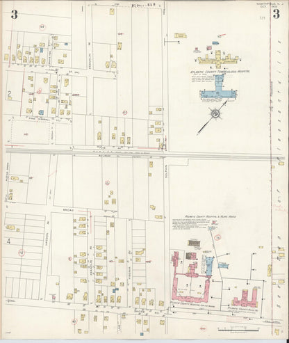 Sanborn Fire Insurance Map from Northfield, Atlantic County, New Jersey (1942), Sheet #0003 - Complete Map Set gallery image, historic Sanborn map, vintage wall art, New Jersey New Jersey