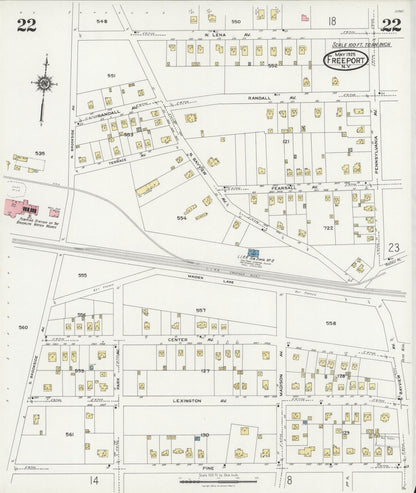 Sanborn Fire Insurance Map from Freeport, Nassau County, New York (1925), Sheet #0022 - Complete Map Set gallery image, historic Sanborn map, vintage wall art, New York New York