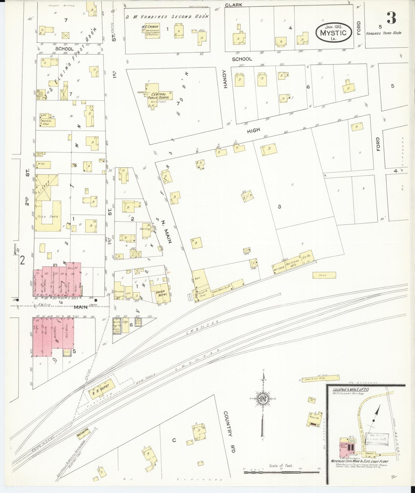 Sanborn Fire Insurance Map from Mystic, Appanoose County, Iowa (1913), Sheet #0003 - Historic Sanborn Fire Insurance Map Print