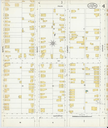 Sanborn Fire Insurance Map from Luzerne, Luzerne County, Pennsylvania (1903), Sheet #0004 - Complete Map Set gallery image, historic Sanborn map, vintage wall art, Pennsylvania Pennsylvania