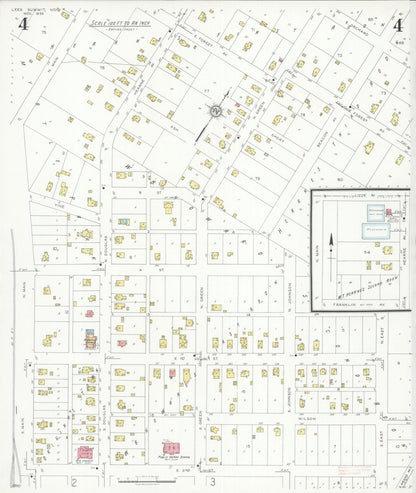 Sanborn Fire Insurance Map from Lee's Summit, Jackson County, Missouri (1935), Sheet #0004 - Historic Sanborn Fire Insurance Map Print, vintage old map wall art, antique decor, genealogy gift, Missouri Missouri map