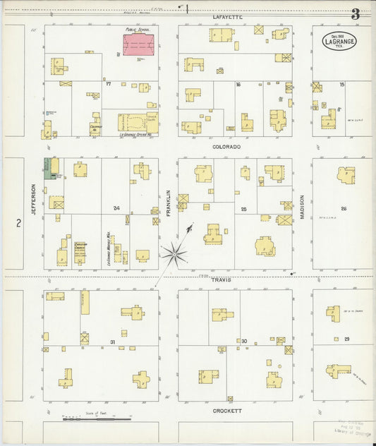 Sanborn Fire Insurance Map from La Grange, Fayette County, Texas (1901), Sheet #0003 - Historic Sanborn Fire Insurance Map Print, vintage old map wall art, antique decor, genealogy gift, Texas Texas map