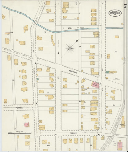 Sanborn Fire Insurance Map from Coraopolis, Allegheny County, Pennsylvania (1902), Sheet #0007 - Complete Map Set gallery image, historic Sanborn map, vintage wall art, Pennsylvania Pennsylvania