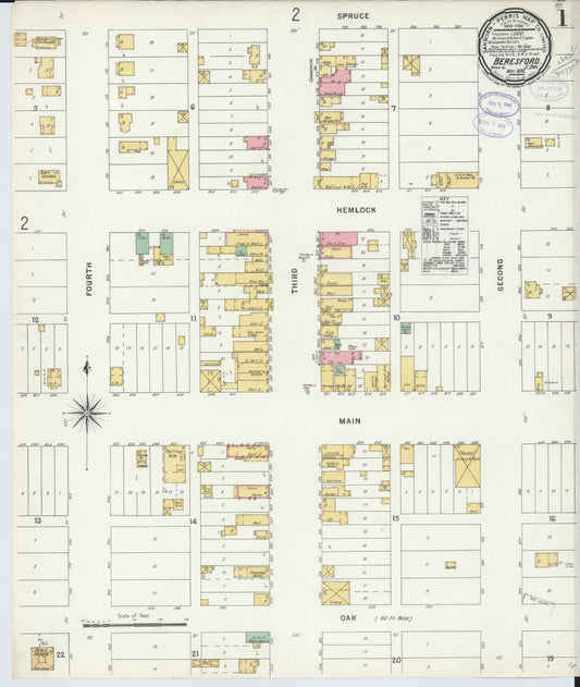 Sanborn Fire Insurance Map from Beresford, Union And Lincoln Counties, South Dakota (1898), Sheet #0001 - Complete Map Set gallery image, historic Sanborn map, vintage wall art, South Dakota South Dakota