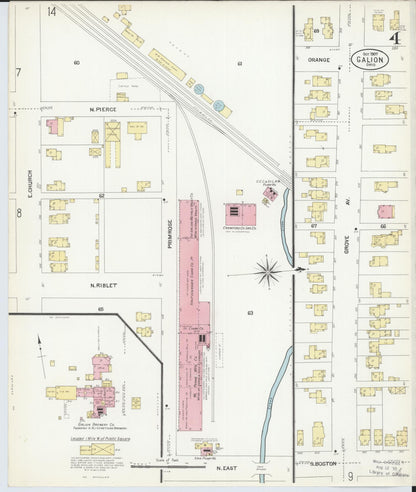Sanborn Fire Insurance Map from Galion, Crawford County, Ohio (1907), Sheet #0004 - Historic Sanborn Fire Insurance Map Print, vintage old map wall art, antique decor, genealogy gift, Ohio Ohio map