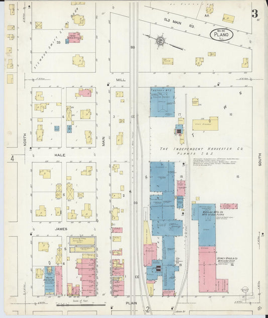 Sanborn Fire Insurance Map from Plano, Kendall County, Illinois (1912), Sheet #0003 - Historic Sanborn Fire Insurance Map Print, vintage old map wall art, antique decor, genealogy gift, Illinois Illinois map