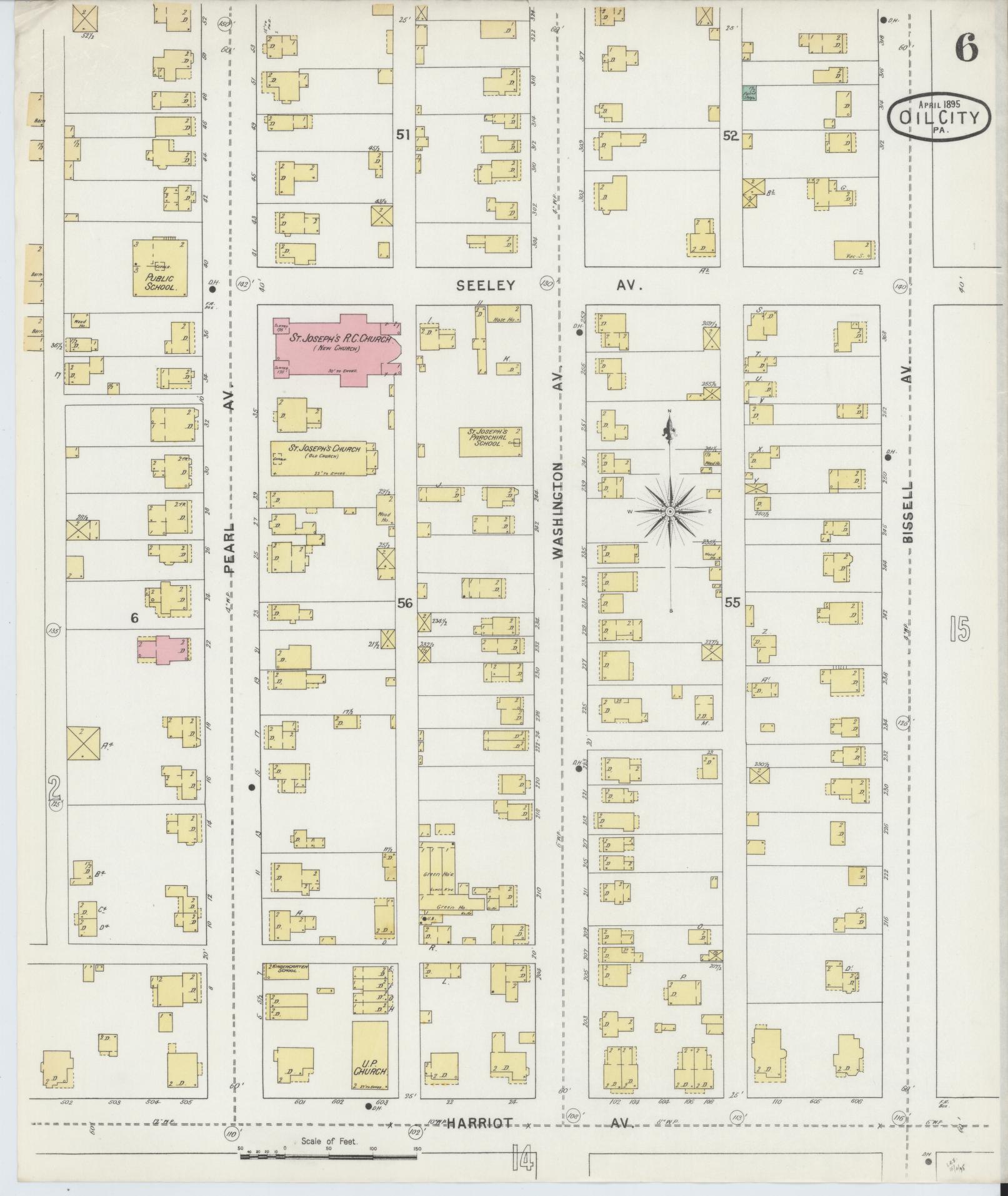 Sanborn Fire Insurance Map from Oil City, Venango County, Pennsylvania (1895), Sheet #0006 - Complete Map Set gallery image, historic Sanborn map, vintage wall art, Pennsylvania Pennsylvania