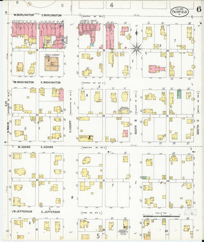 Sanborn Fire Insurance Map from Fairfield, Jefferson County, Iowa (1899), Sheet #0006 - Historic Sanborn Fire Insurance Map Print