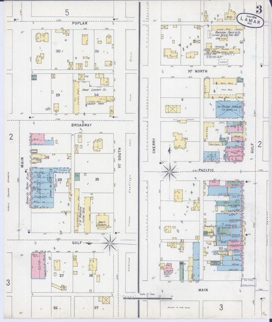 Sanborn Fire Insurance Map from Lamar, Barton County, Missouri (1896), Sheet #0003 - Historic Sanborn Fire Insurance Map Print, vintage old map wall art, antique decor, genealogy gift, Missouri Missouri map