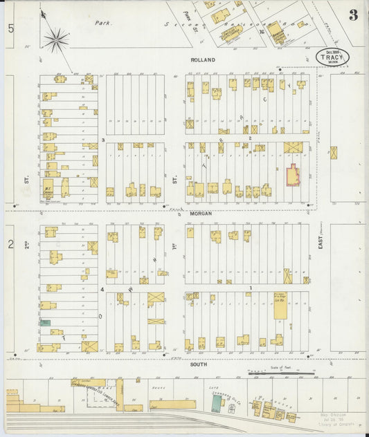 Sanborn Fire Insurance Map from Tracy, Lyon County, Minnesota (1899), Sheet #0003 - Historic Sanborn Fire Insurance Map Print, vintage old map wall art, antique decor, genealogy gift, Minnesota Minnesota map