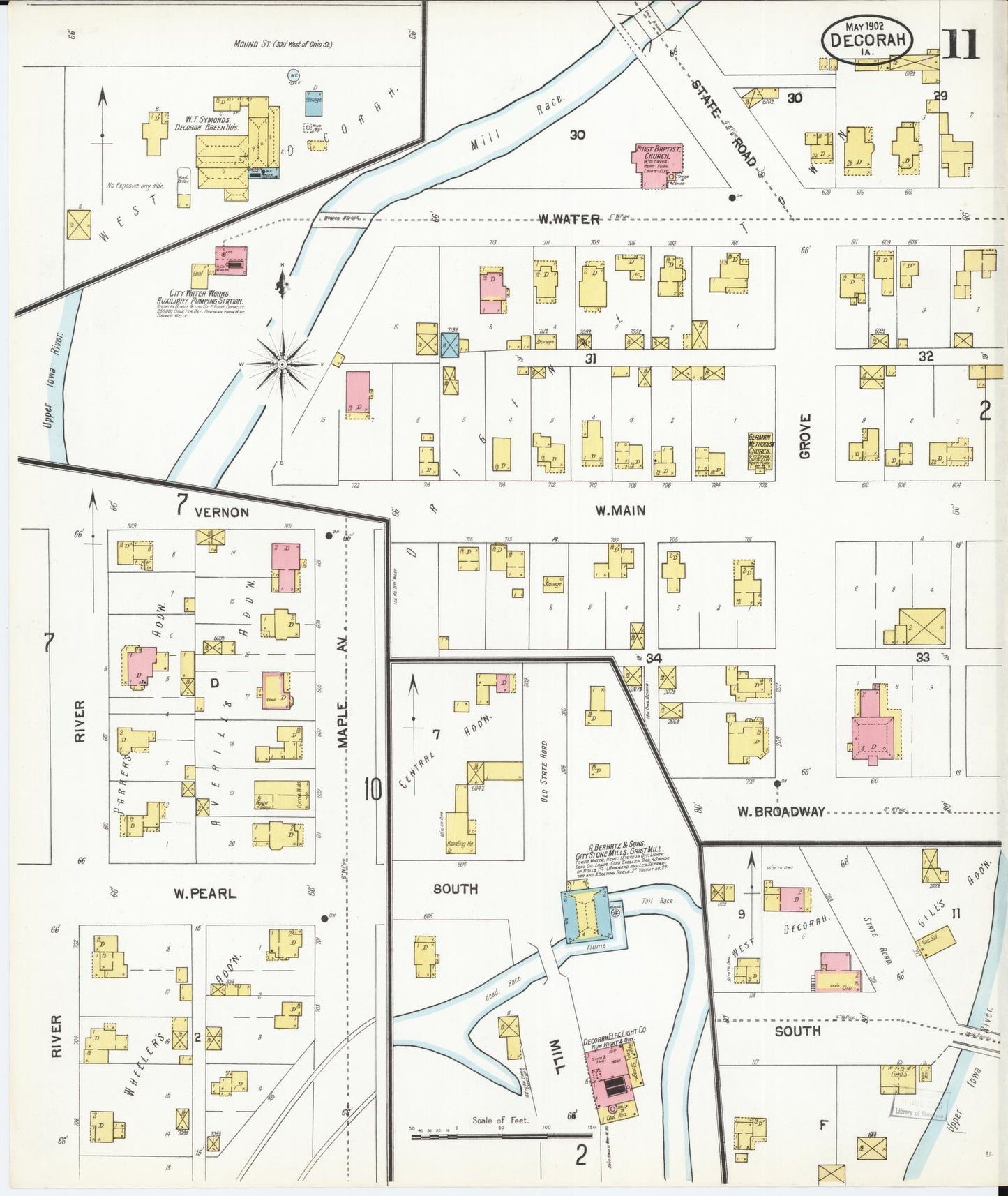 Sanborn Fire Insurance Map from Decorah, Winneshiek County, Iowa (1902), Sheet #0011 - Historic Sanborn Fire Insurance Map Print
