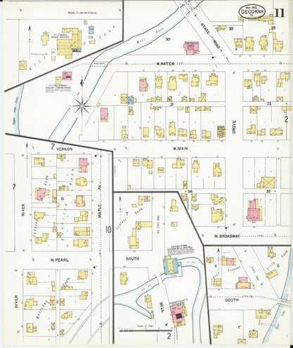 Sanborn Fire Insurance Map from Decorah, Winneshiek County, Iowa (1902), Sheet #0011 - Historic Sanborn Fire Insurance Map Print